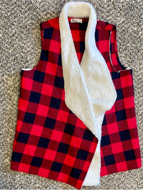 Epic Threads Other - Epic Threads Red and Black Plaid Sherpa-Lined Vest Size Girls XL